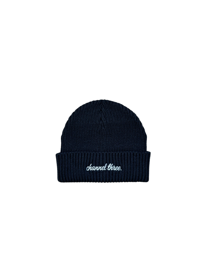 BLACK SCRIPT BEANIE